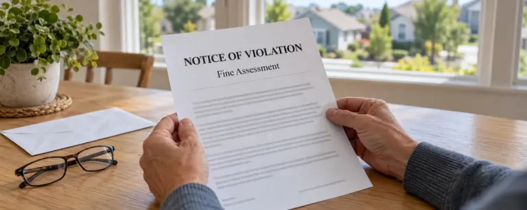 Hoa violation fines header