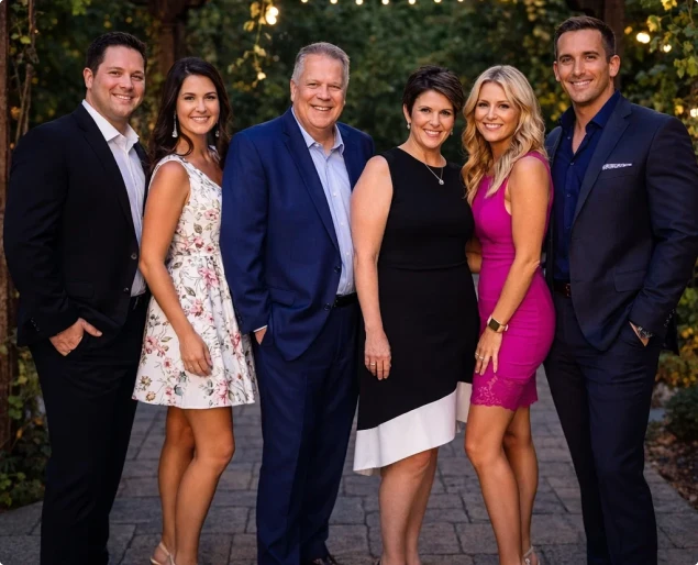 HOA attorney / HOA law A group of people in formal attire standing together, with a focus on their professional roles as HOA
